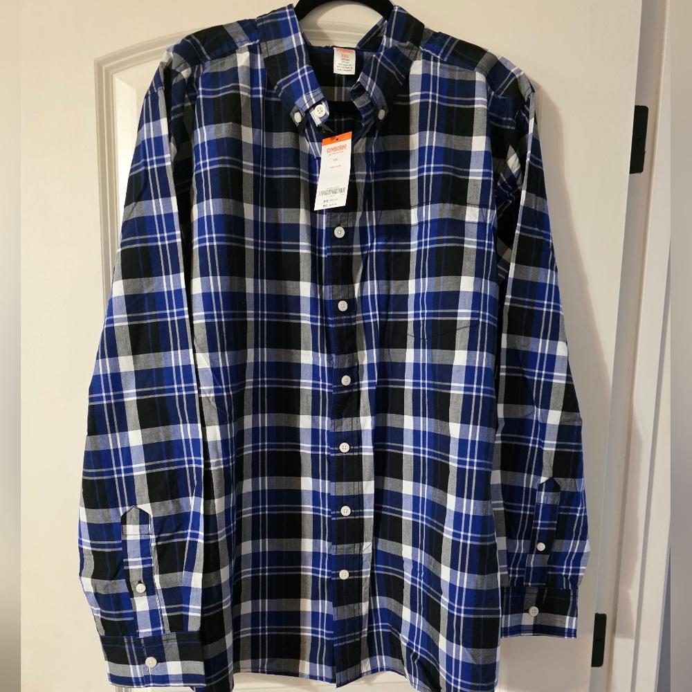 Gymboree Blue and Black Casual Button Down Shirt